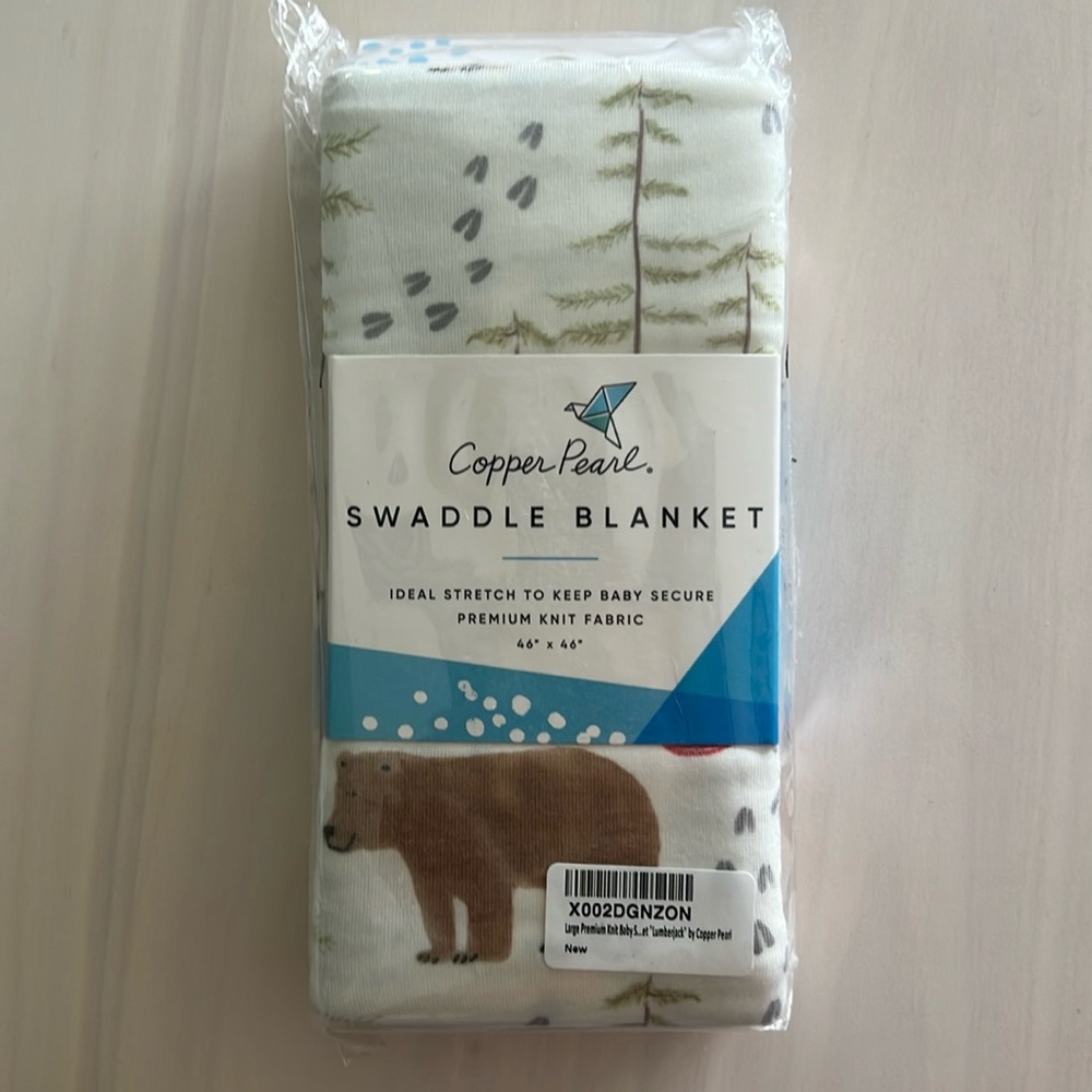 NIB Lumberjack print swaddle